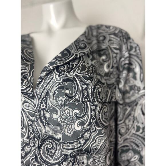Jones New York Paisley Blouse - Black/Grey/White - 3X NWOT - Picture 2 of 2
